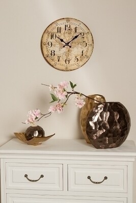 Wanduhr &quot;alte Weltkarte / Globus&quot; aus MDF