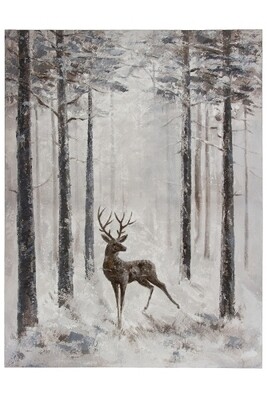 Modernes Ölbild "Hirsch-Tim", 50 x 60 cm