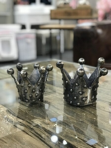 Kerzenständer Teelichthalter 2er Set "Crowns"