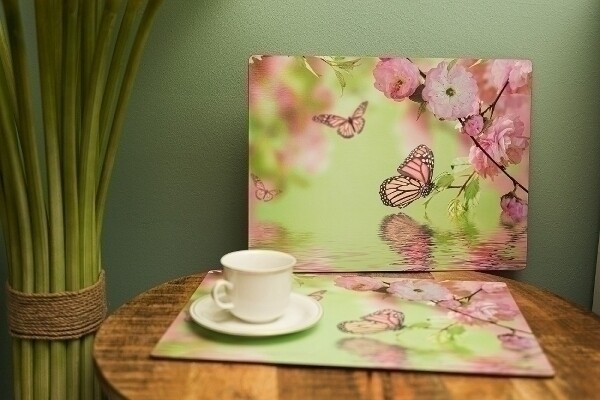 Platzset &quot;Rose &amp; Schmetterling&quot; 2er Satz,