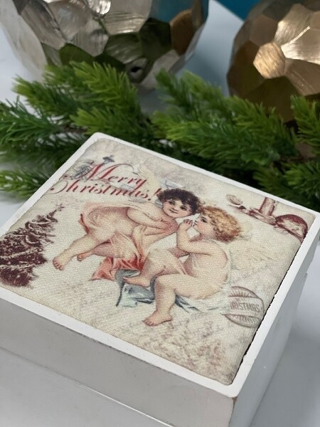 Holzbox &quot;Camille&quot;, mit Weihnachtsmotiv