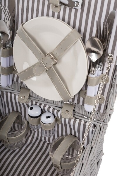 Picknickkoffer "Harper", grau für 2 Personen