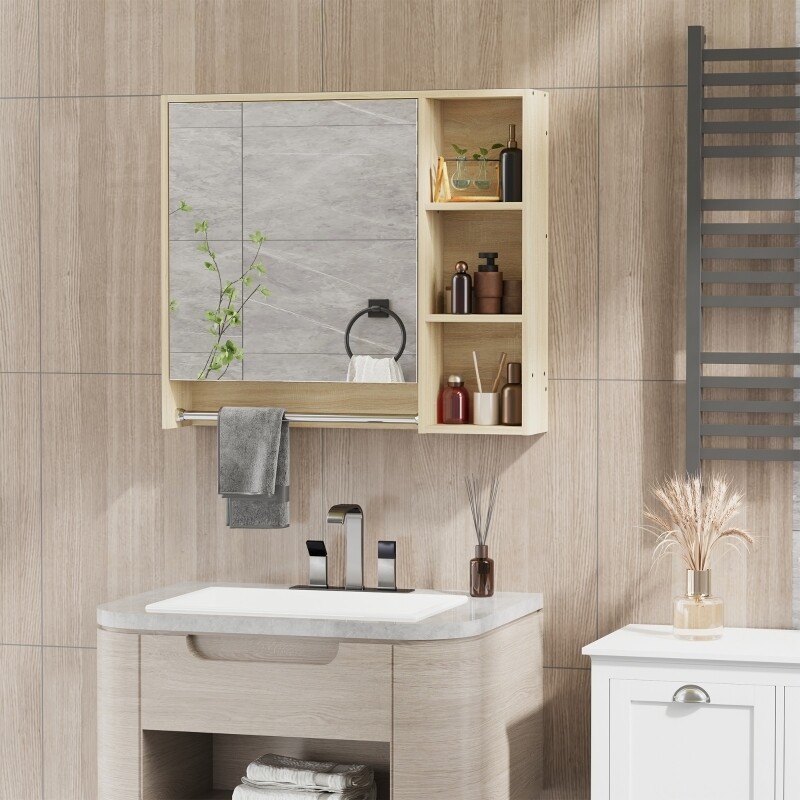 Spiegelschrank Badschrank Badmöbel  Glas Natur