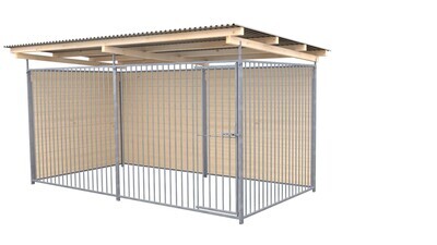 SAUERLAND Hundezwinger 2 x 3 m | 2-seitig geschlossen | graphitgrau | Rohrstab Abstand 8 cm