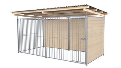 SAUERLAND Hundezwinger 2 x 3 m | 2-seitig geschlossen | naturbelassen | Rohrstab Abstand 8 cm
