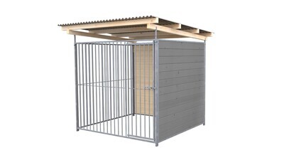 SAUERLAND Hundezwinger 2 x 2 m | 2-seitig geschlossen | platingrau | Rohrstab Abstand 8 cm