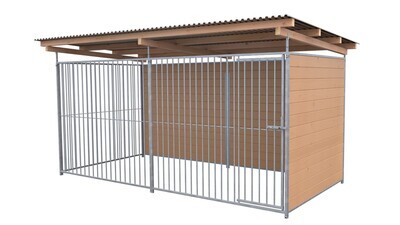 SAUERLAND Hundezwinger 2 x 3 m | 2-seitig geschlossen | braun imprägniert | Rohrstab Abstand 8 cm