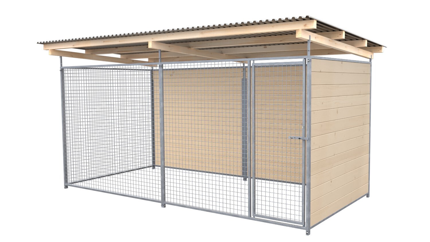 SAUERLAND Hundezwinger 2 x 3 m | 2-seitig geschlossen | naturbelassen | Gitter 5x5 cm