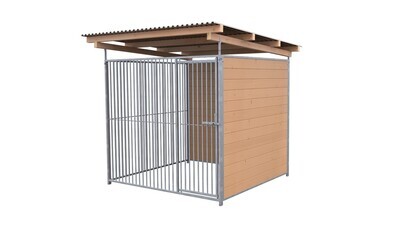 SAUERLAND Hundezwinger 2 x 2 m | 2-seitig geschlossen | braun imprägniert | Rohrstab Abstand 5 cm