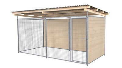 SAUERLAND Hundezwinger 2 x 4 m | 2-seitig geschlossen | naturbelassen | Gitter 5x5 cm