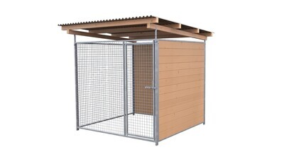 SAUERLAND Hundezwinger 2 x 2 m | 2-seitig geschlossen | braun imprägniert | Gitter 5x5 cm