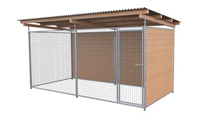 SAUERLAND Hundezwinger 2 x 4 m | 2-seitig geschlossen | braun imprägniert | Gitter 5x5 cm