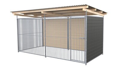 SAUERLAND Hundezwinger 2 x 3 m | 2-seitig geschlossen | graphitgrau | Rohrstab Abstand 5 cm