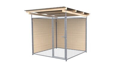 SAUERLAND Hundezwinger 2 x 2 m | 2-seitig geschlossen | naturbelassen | Gitter 5x5 cm