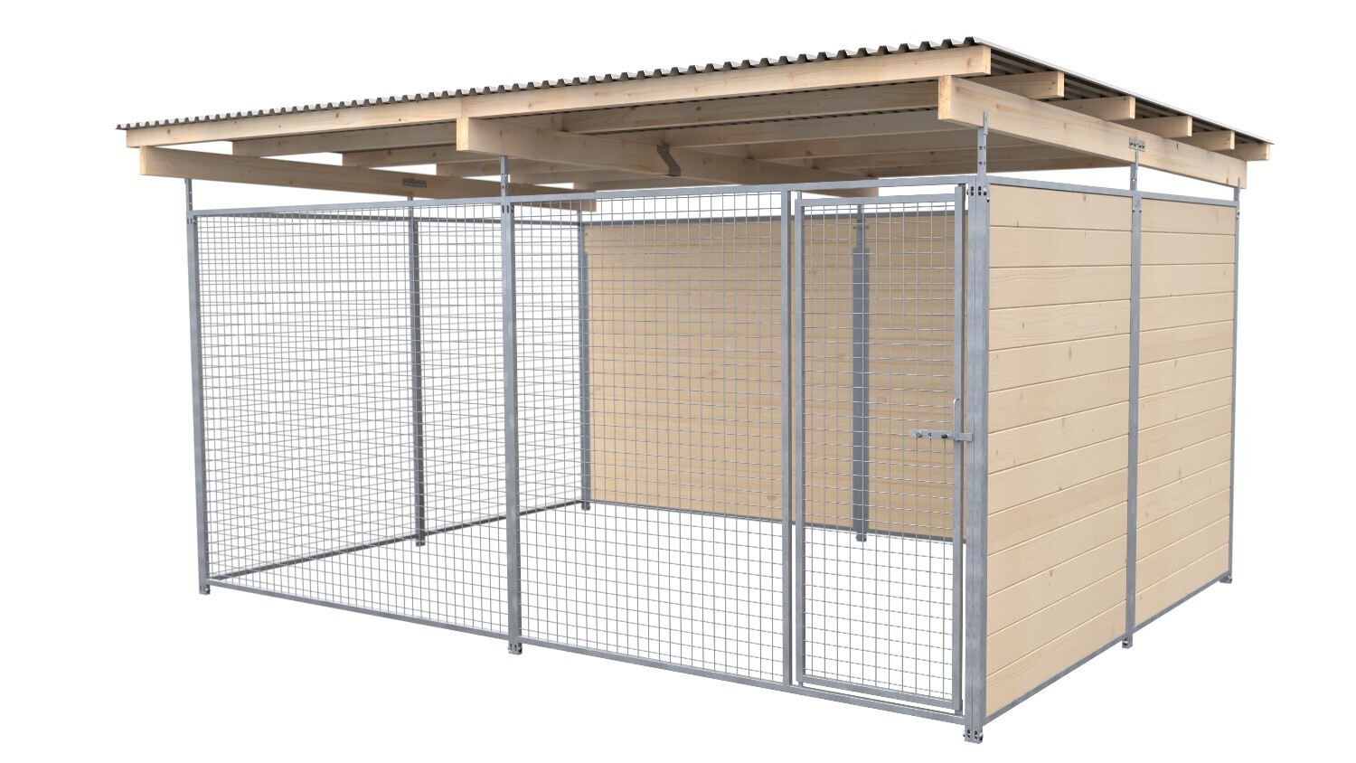 SAUERLAND Hundezwinger 3 x 3 m | 2-seitig geschlossen | naturbelassen | Gitter 5x5 cm