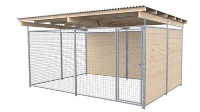 SAUERLAND Hundezwinger 3 x 3 m | 2-seitig geschlossen | naturbelassen | Gitter 5x5 cm