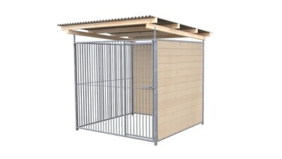 SAUERLAND Hundezwinger 2 x 2 m | 2-seitig geschlossen | naturbelassen | Rohrstab Abstand 5 cm
