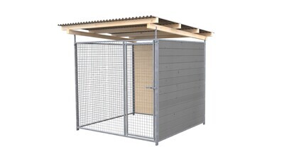 SAUERLAND Hundezwinger 2 x 2 m | 2-seitig geschlossen | platingrau | Gitter 5x5 cm