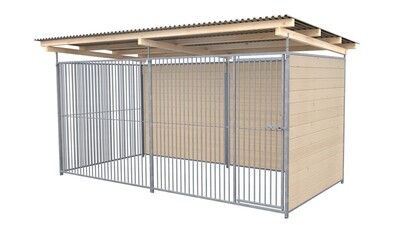SAUERLAND Hundezwinger 2 x 4 m | 2-seitig geschlossen | naturbelassen | Rohrstab Abstand 5 cm