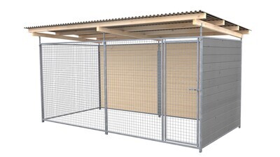 SAUERLAND Hundezwinger 2 x 4 m | 2-seitig geschlossen | platingrau | Gitter 5x5 cm