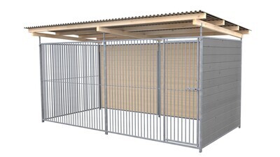 SAUERLAND Hundezwinger 2 x 2 m | 2-seitig geschlossen | platingrau | Rohrstab Abstand 5 cm