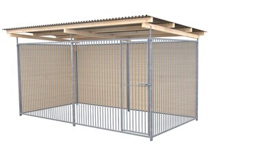 SAUERLAND Hundezwinger 2 x 3 m | 2-seitig geschlossen | graphitgrau | Rohrstab Abstand 5 cm