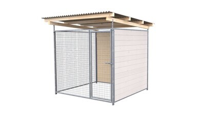 SAUERLAND Hundezwinger 2 x 2 m | 2-seitig geschlossen | weiss lasiert | Gitter 5x5 cm