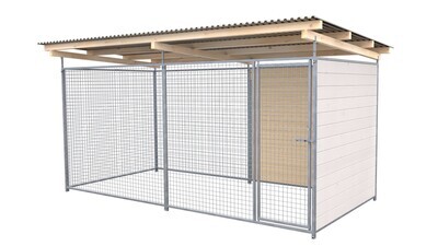 SAUERLAND Hundezwinger 2 x 3 m | 1,5-seitig geschlossen | weiss lasiert | Gitter 5x5 cm