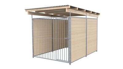 SAUERLAND Hundezwinger 3 x 2 m (Tiefbau) | 3-seitig geschlossen | naturbelassen | Rohrstab Abstand 8 cm