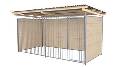 SAUERLAND Hundezwinger 2 x 3 m | 3-seitig geschlossen | naturbelassen | Rohrstab Abstand 8 cm