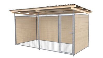 SAUERLAND Hundezwinger 2 x 4 m | 3-seitig geschlossen | naturbelassen | Gitter 5x5 cm