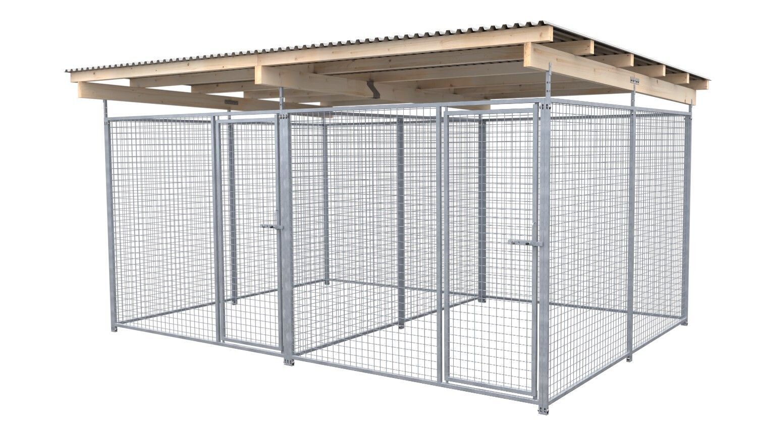 SAUERLAND Hundezwinger 3 x 4 m Doppelzwinger | rundum offen | Metall | Gitter
