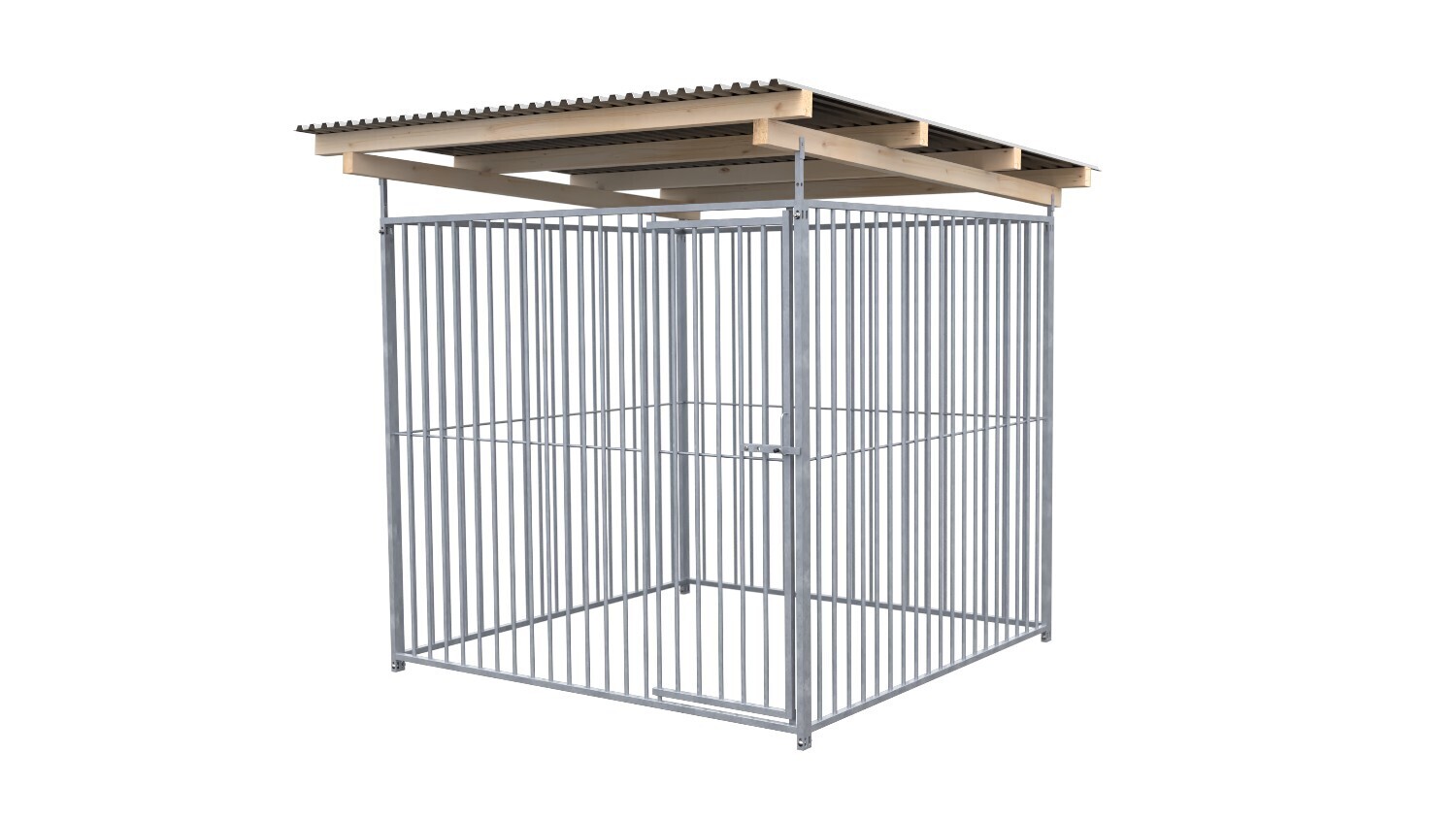 SAUERLAND Hundezwinger 2 x 2 m | rundum offen | Metall | Rohrstab Abstand 8cm