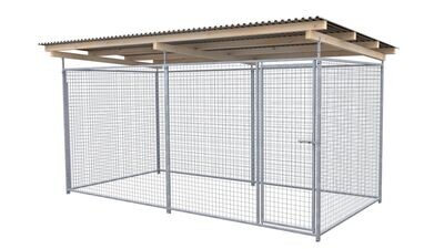 SAUERLAND Hundezwinger 2 x 4 m | rundum offen | Metall | Gitter