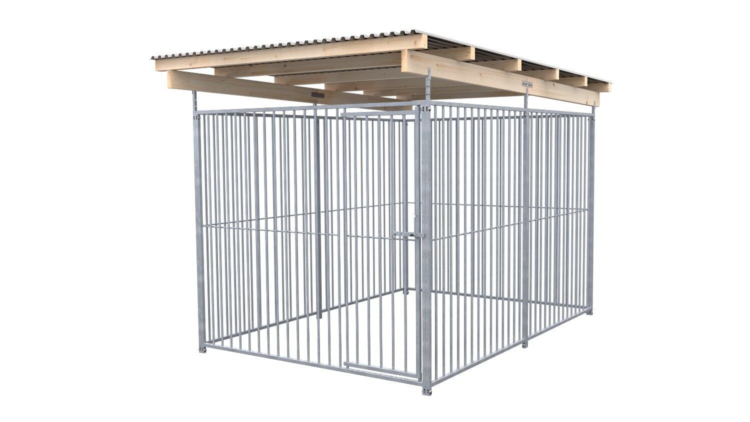 SAUERLAND Hundezwinger 3 x 2 m (Tiefbau) | rundum offen | Metall | Rohrstab Abstand 8cm