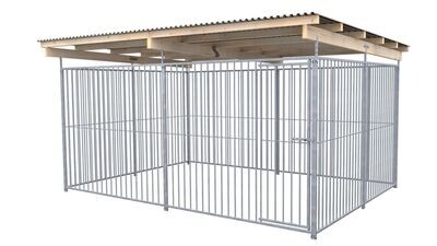 SAUERLAND Hundezwinger 3 x 3 m | rundum offen | Metall | Rohrstab Abstand 8cm