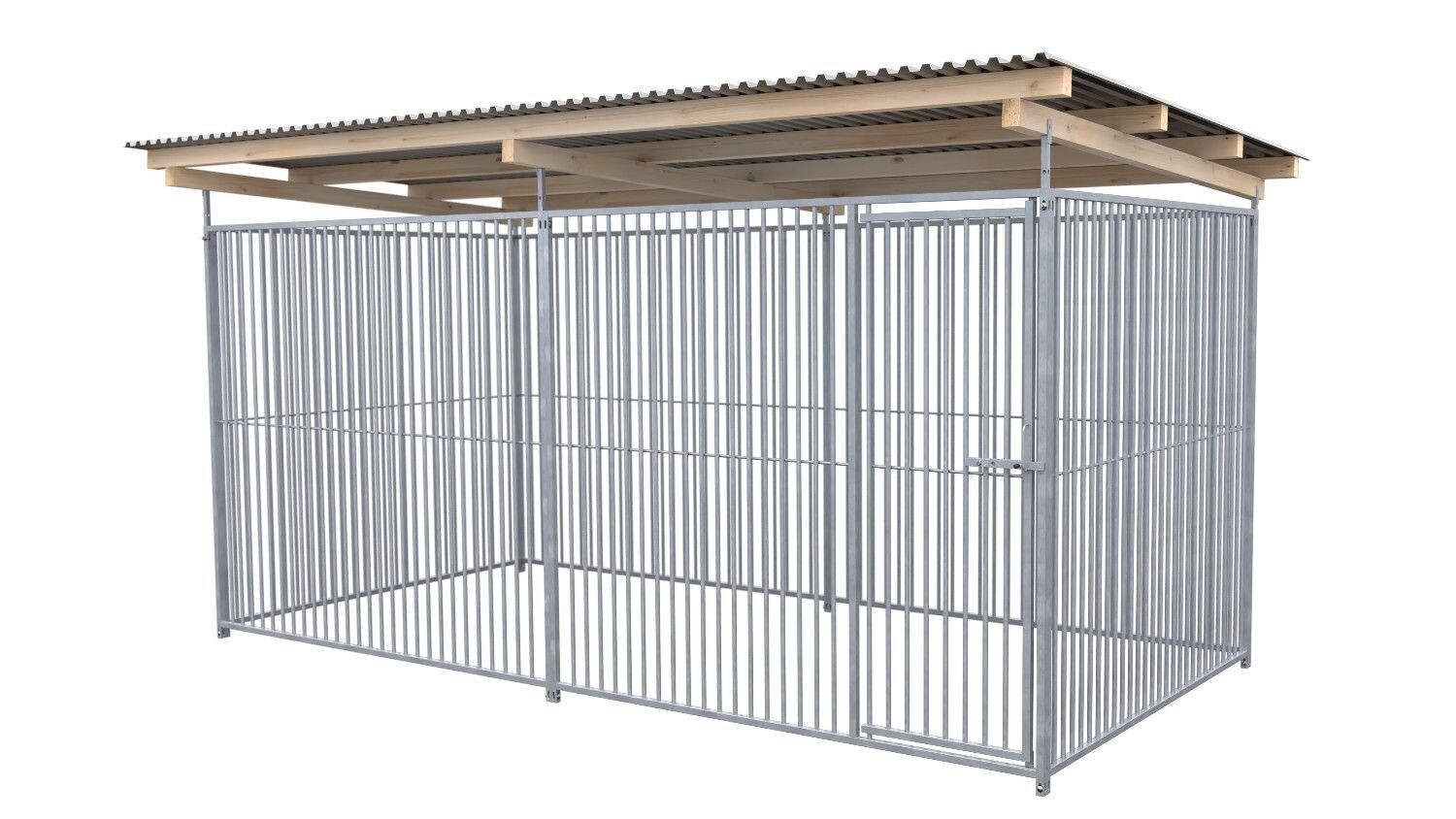 SAUERLAND Hundezwinger 2 x 3 m | rundum offen | Metall | Rohrstab Abstand 5 cm