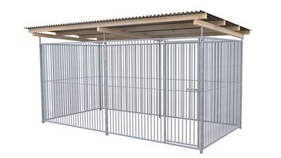 SAUERLAND Hundezwinger 2 x 3 m | rundum offen | Metall | Rohrstab Abstand 5 cm