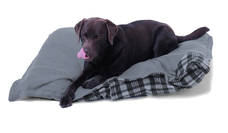 Hundebett / Hundekissen XXXL grau/Karo, 120x100 cm, Wendekissen