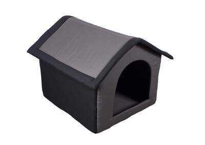 Stoff-Hundehütte / Hundehöhle, Katzenhöhle grau - L 64 x B 57 x H 60 cm
