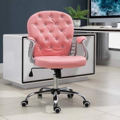 Retro Drehstuhl Chefsessel Bürostuhl Rosa