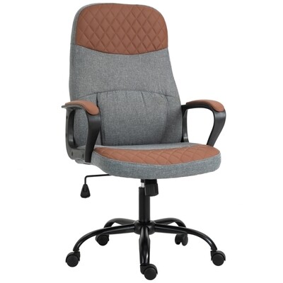 Bürostuhl mit Massagefunktion ergonomischer Drehstuhl Grau+Braun