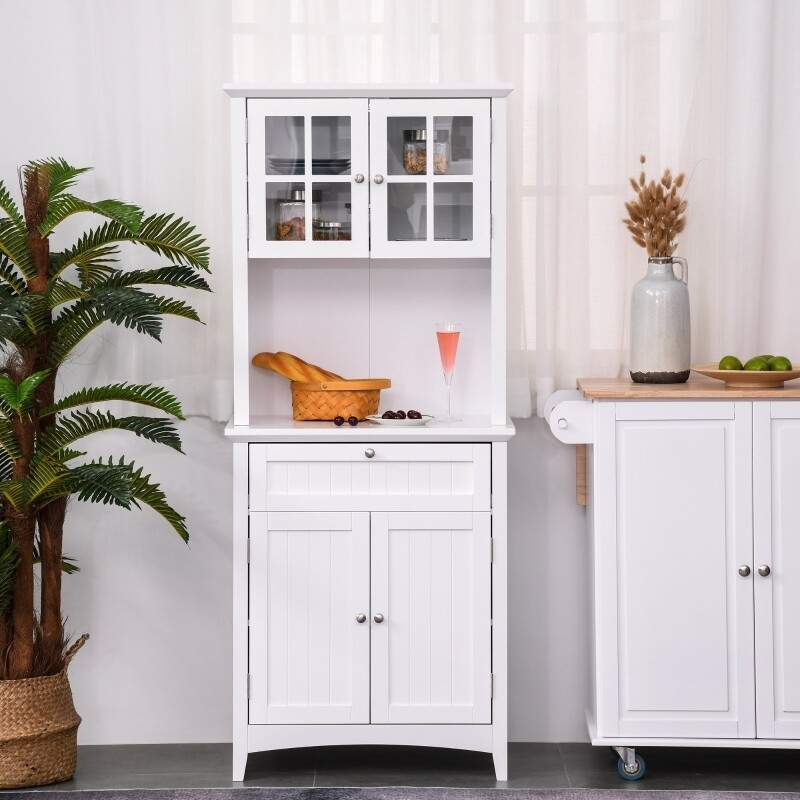 Hochschrank Küchenschrank Sideboard Vitrinenschrank Weiss