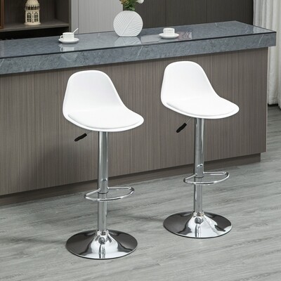 Barhocker 2-Set höhenverstellbar drehbar weiss