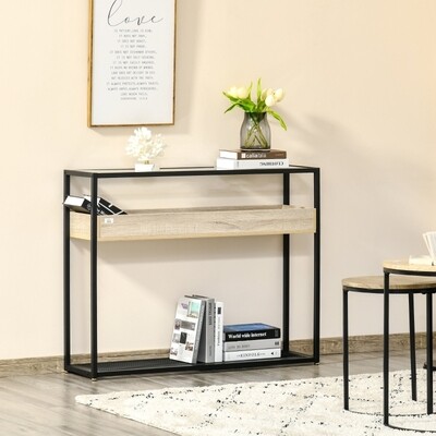 Standregal Sideboard mit Glasoberfläche offenen Fächern Bücherregal