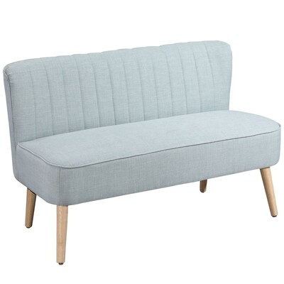 Elegantes Stoffsofa 2-Sitzer 117 cm x 56,5 cm x 77 cm hellgrün