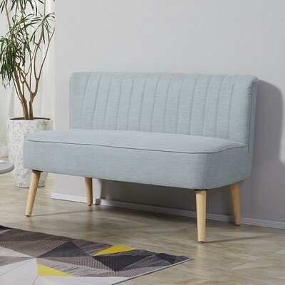 Elegantes Stoffsofa 2-Sitzer 117 cm x 56,5 cm x 77 cm hellgrün