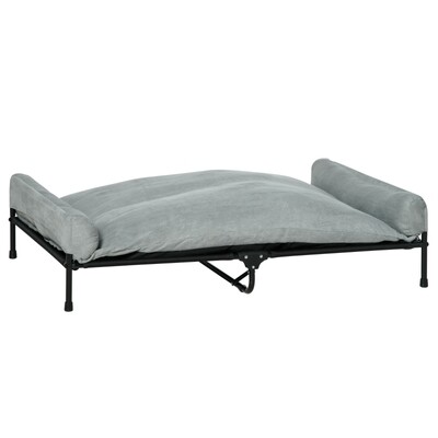 Grosses Hundebett Hundeliege Haustierbett grau 120 x 80 x 30 cm