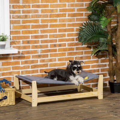 Erhöhtes Hundebett Haustierbett mit Kissen Hundeliege 90 x 50 x 28 cm