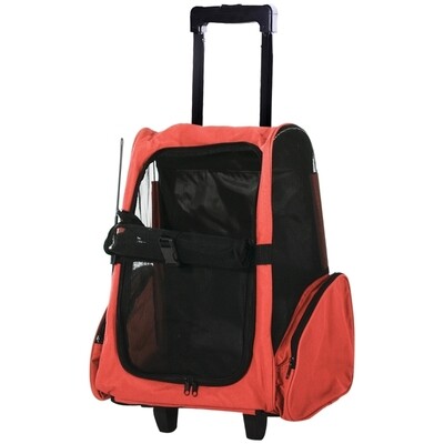 2 in 1 Hundetrolley Transporttasche Tragetasche Tiere Rucksack rot